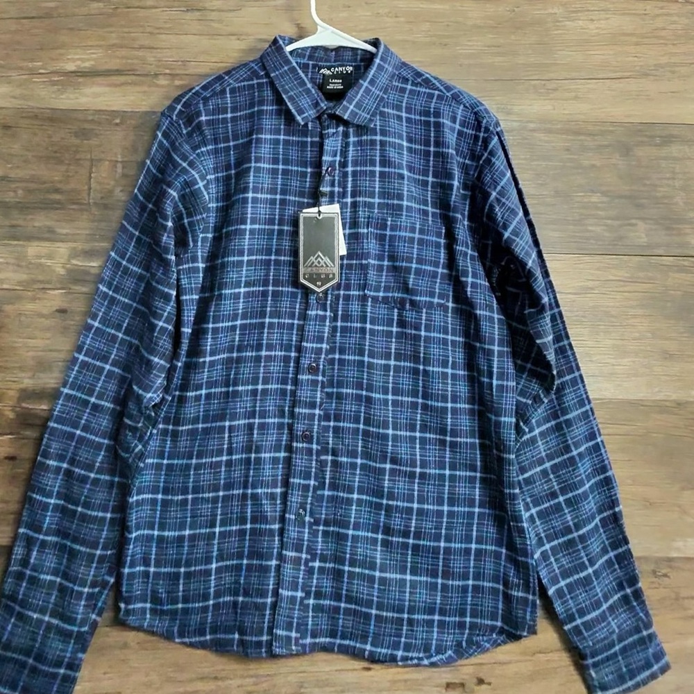 Canyon Club Classic Navy Plaid Button-Down Shirt
